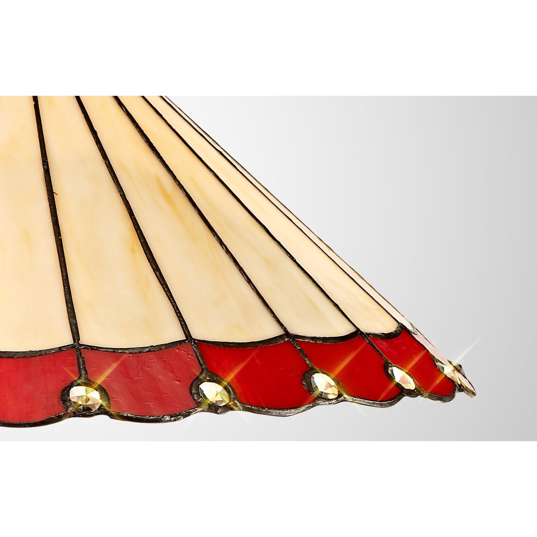 Nelson Lighting NL72479 Umbrian Tiffany 40cm Shade Only Suitable For Pendant/Ceiling/Table Lamp Red/Cream