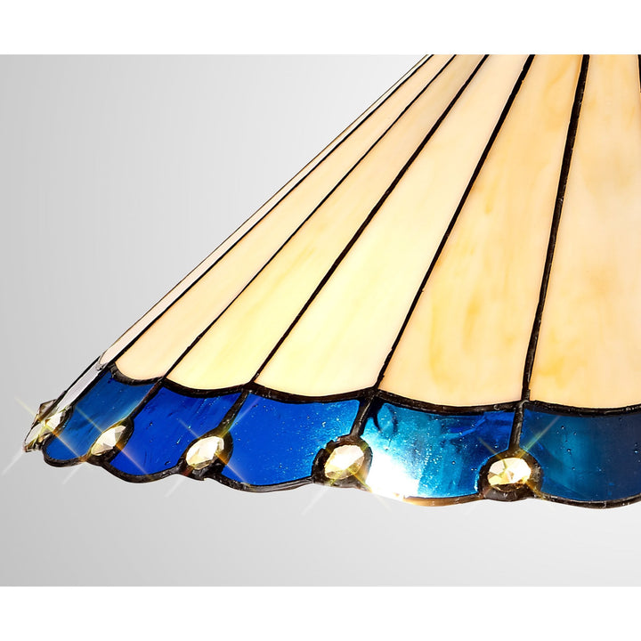 Nelson Lighting NL72509 Umbrian Tiffany 40cm Shade Only Suitable For Pendant/Ceiling/Table Lamp Blue/Cream