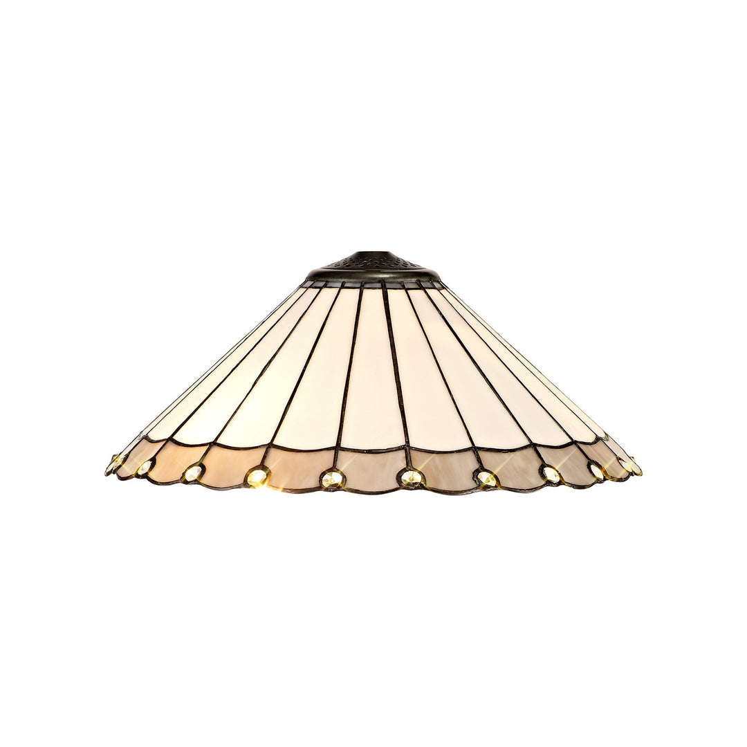 Nelson Lighting NL72539 Umbrian Tiffany 40cm Shade Only Suitable For Pendant/Ceiling/Table Lamp Grey/Cream
