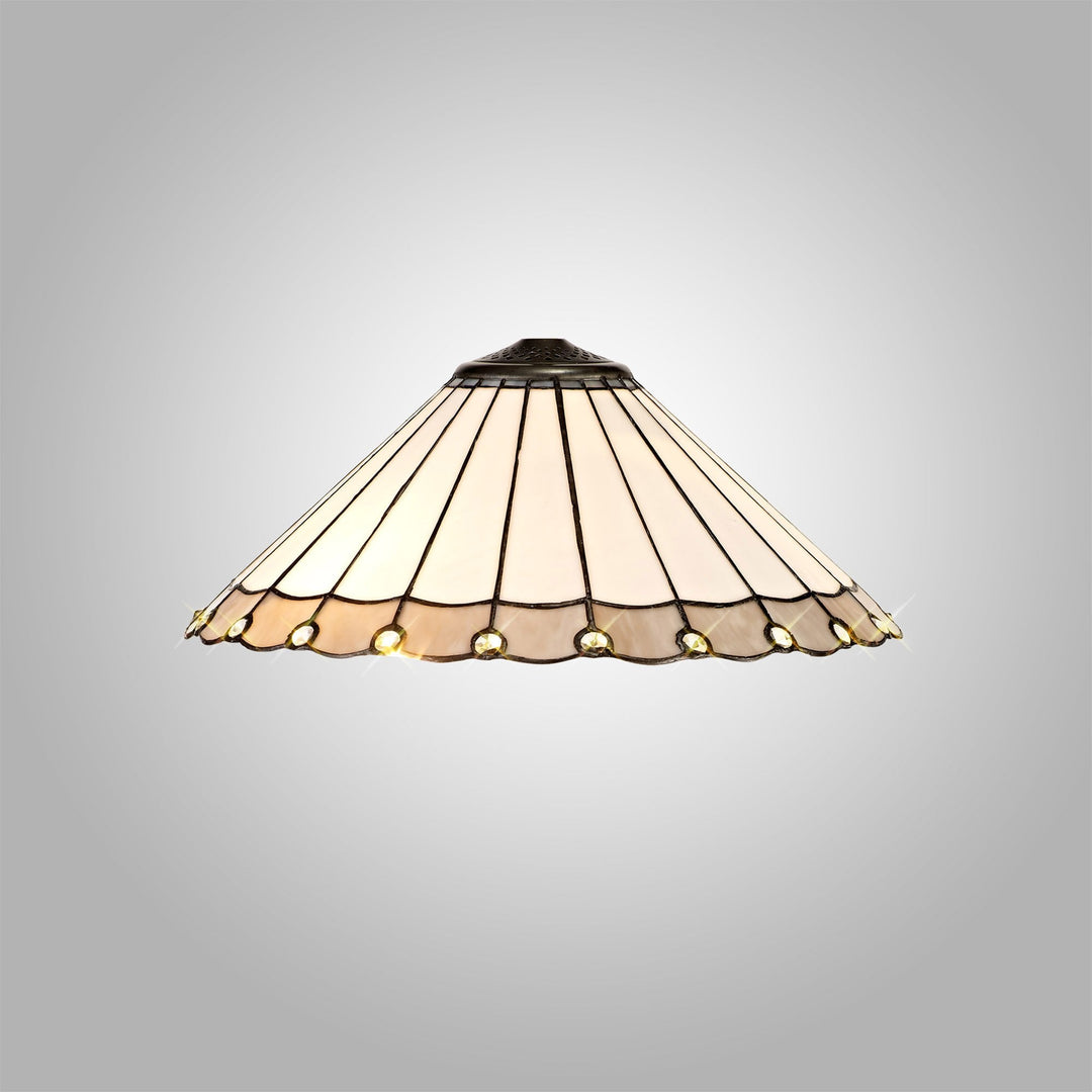 Nelson Lighting NL72539 Umbrian Tiffany 40cm Shade Only Suitable For Pendant/Ceiling/Table Lamp Grey/Cream