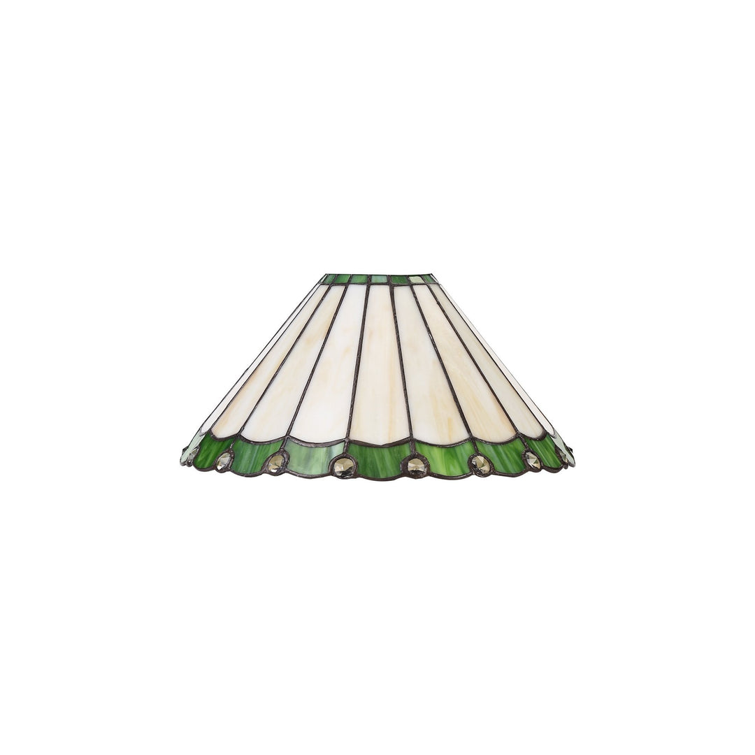 Nelson Lighting NLK02389 Umbrian 1 Light Up Lighter Pendant With 30cm Tiffany Shade Green/Chrome/Crystal/Black