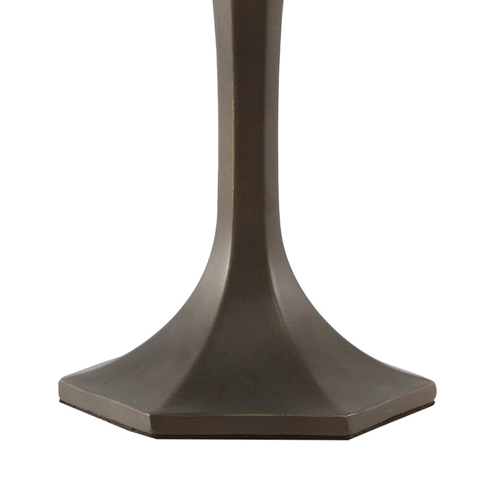 Nelson Lighting NLK02419 Umbrian 1 Light Octagonal Table Lamp With 30cm Tiffany Shade Green/Chrome/Crystal/Brass