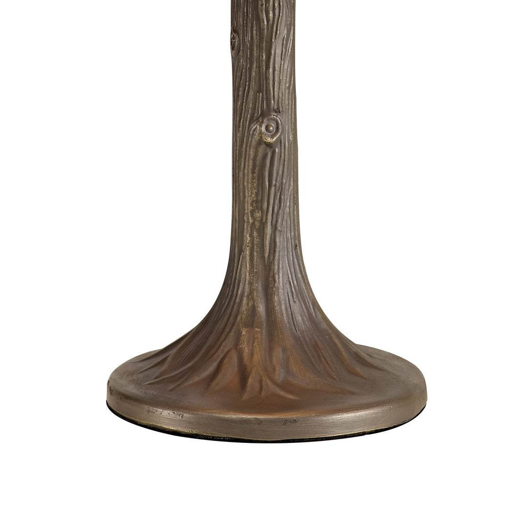 Nelson Lighting NLK02619 Umbrian 1 Light Tree Like Table Lamp With 30cm Tiffany Shade Amber/Chrome/Crystal/Brass