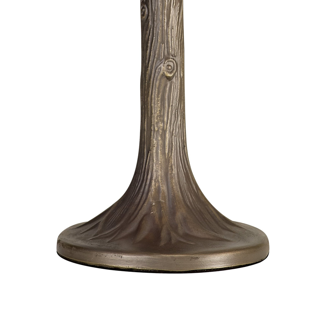 Nelson Lighting NLK03059 Umbrian 1 Light Tree Like Table Lamp With 30cm Tiffany Shade Blue/Chrome/Antique Brass