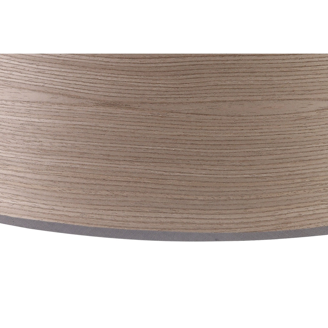 Nelson Lighting NL76939 Vivi Round 600x 210mm Wood Effect Shade Grey Oak/White Laminate