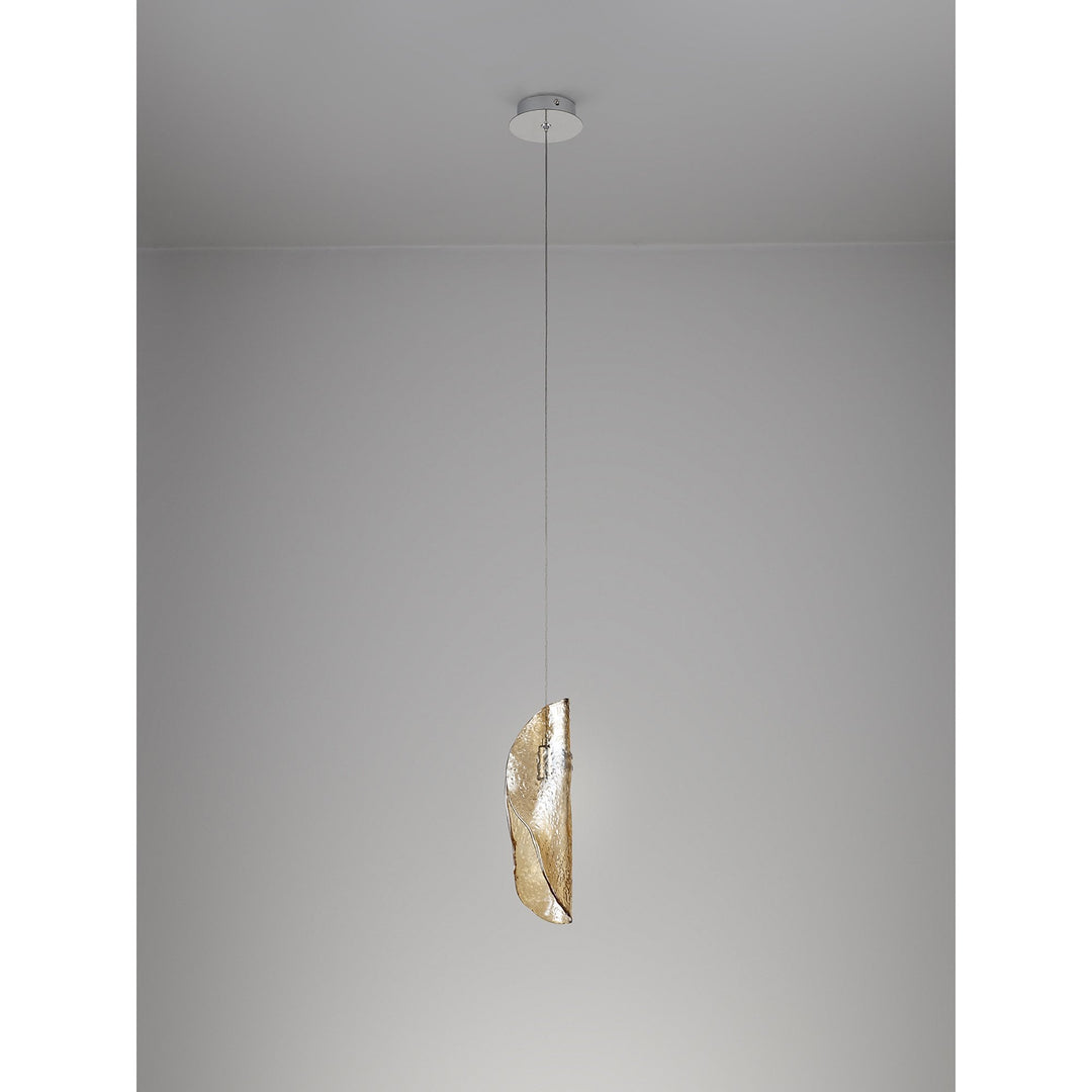 Nelson Lighting NL81909 Wish Pendant 1 Light Polished Chrome/Amber Glass