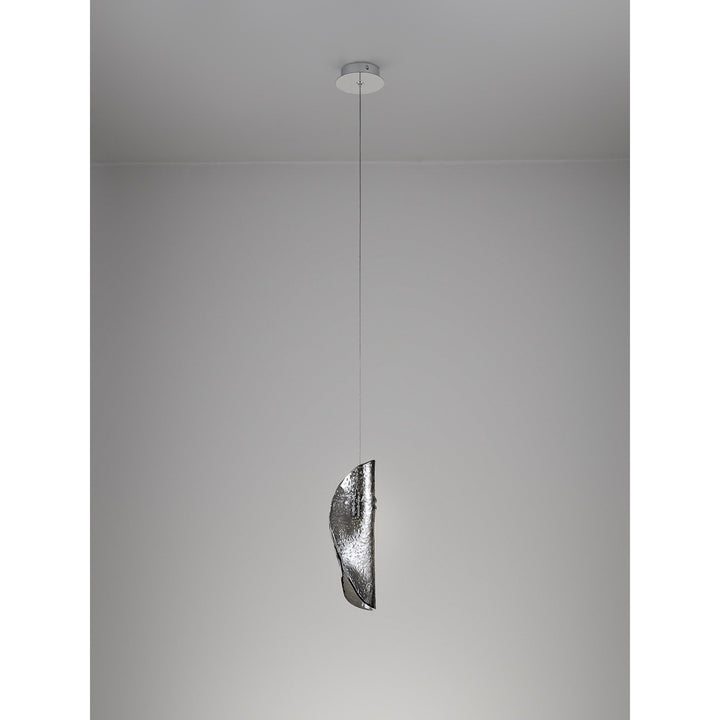 Nelson Lighting NL81919 Wish Pendant 1 Light Polished Chrome/Smoked Glass