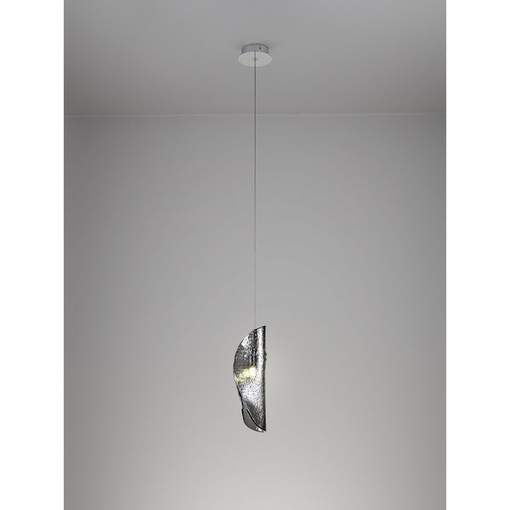 Nelson Lighting NL81919 Wish Pendant 1 Light Polished Chrome/Smoked Glass