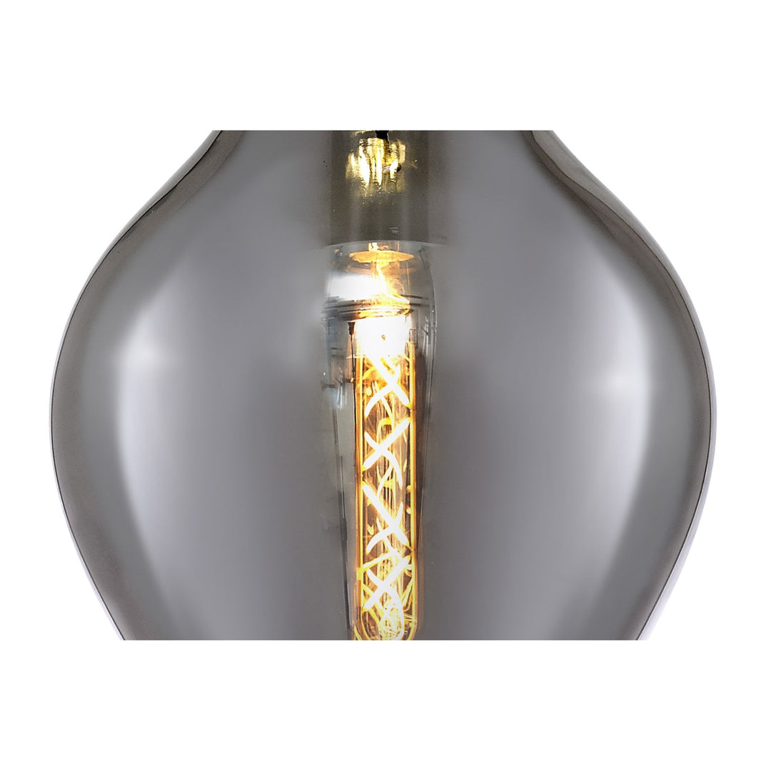 Nelson Lighting NL84159 Zen Pendant 28cm Round Chrome & Smoke