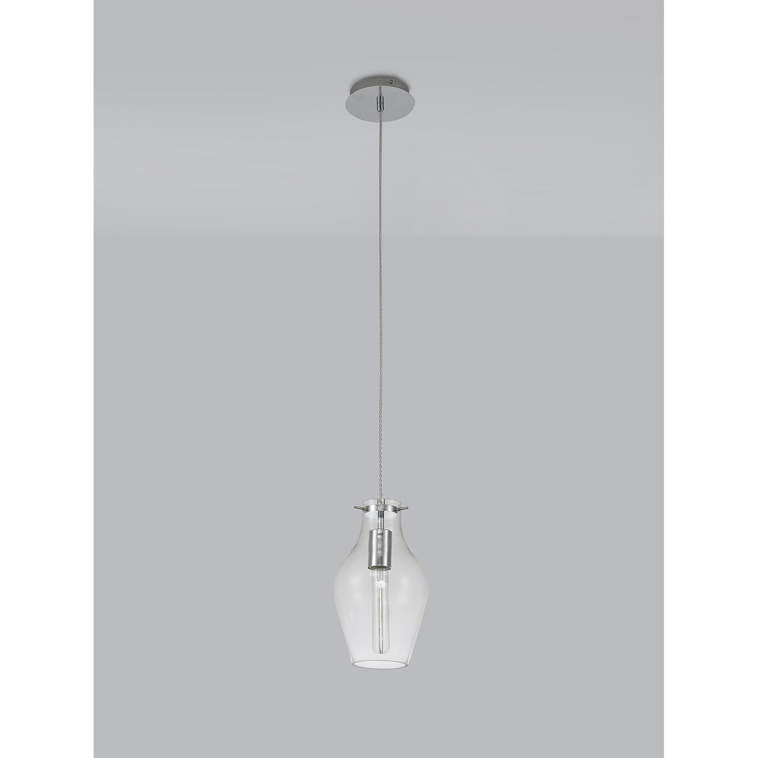 Nelson Lighting NL84179 Zen Pendant 17cm Round Chrome & Clear