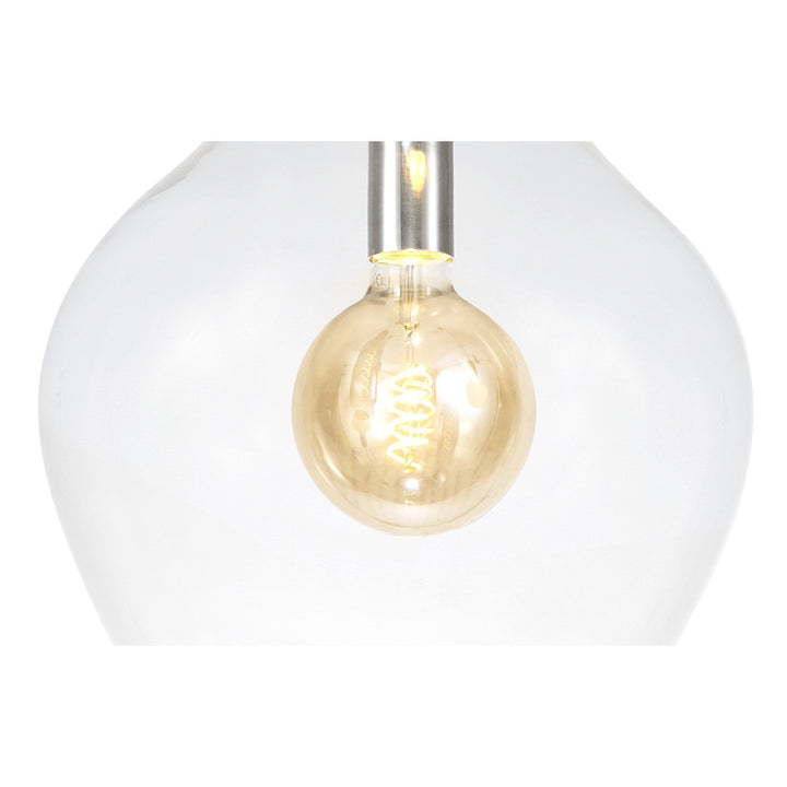 Nelson Lighting NL84199 Zen Pendant 38cm Round Chrome & Clear