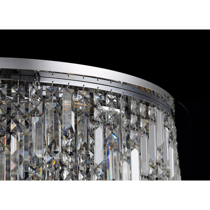 Nelson Lighting NL78089 Zian 80cm Round Pendant Chandelier 12 Light Polished Chrome/Crystal
