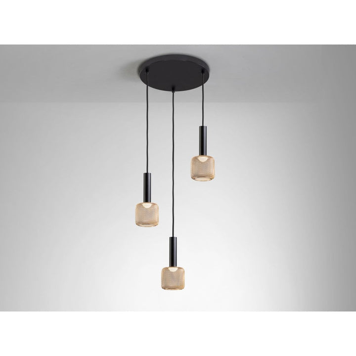 Schuller 175470 Sincro LED Pendant 3 Light Black/Gold