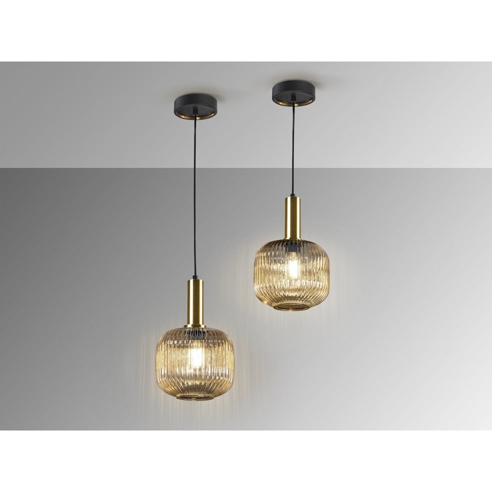 Schuller 225588 Norma Pendant 1 Light Amber