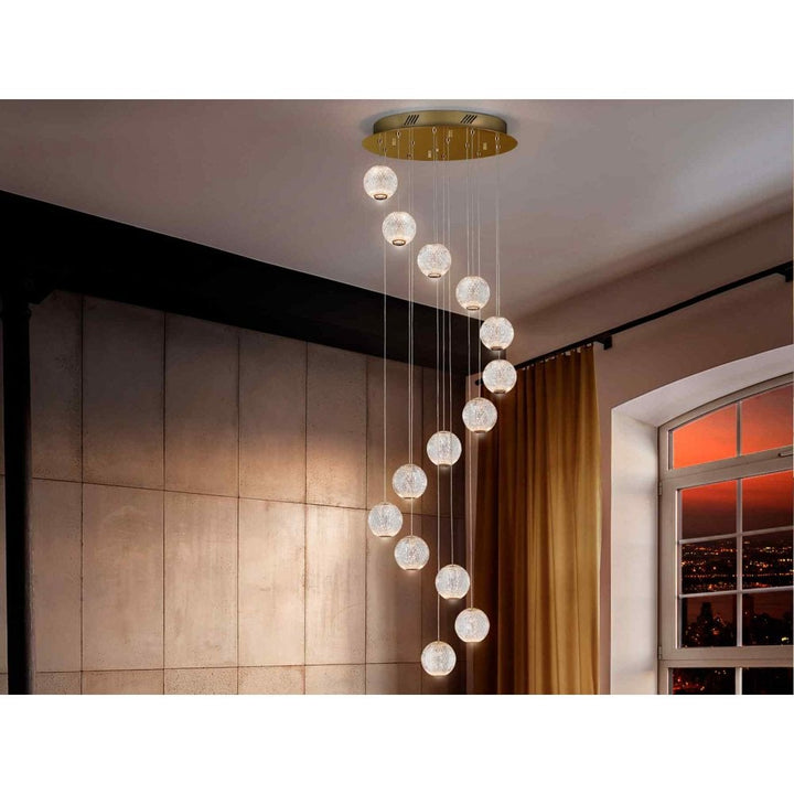 Schuller 354318 Austral LED 14 Light Pendant Gold