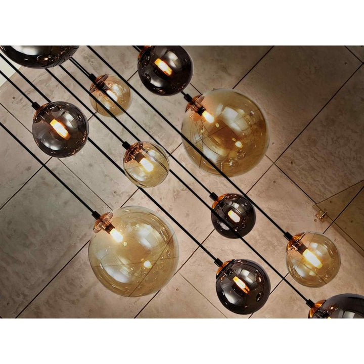 Schuller 439015 Dark 14 Light Pendant Black/Brass