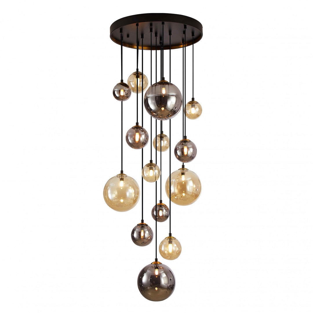 Schuller 439015 Dark 14 Light Pendant Black/Brass