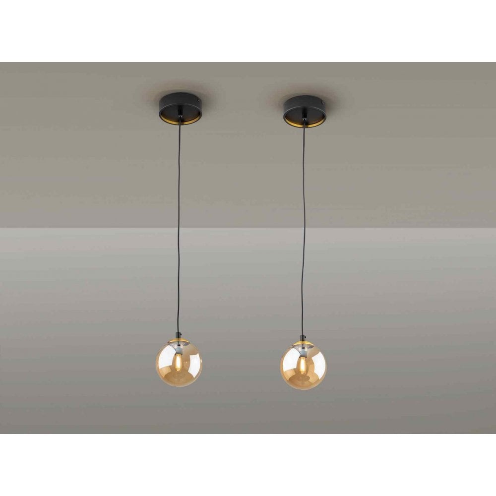 Schuller 439428 Dark 1 Light Pendant Black Brass