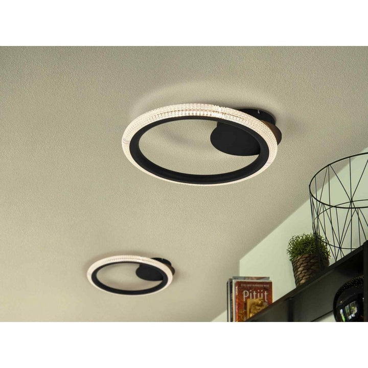 Schuller 717847 Ring Flush Ceiling Light/Wall Light 1 Ring Black