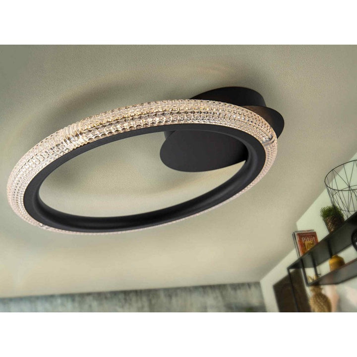 Schuller 717847 Ring Flush Ceiling Light/Wall Light 1 Ring Black