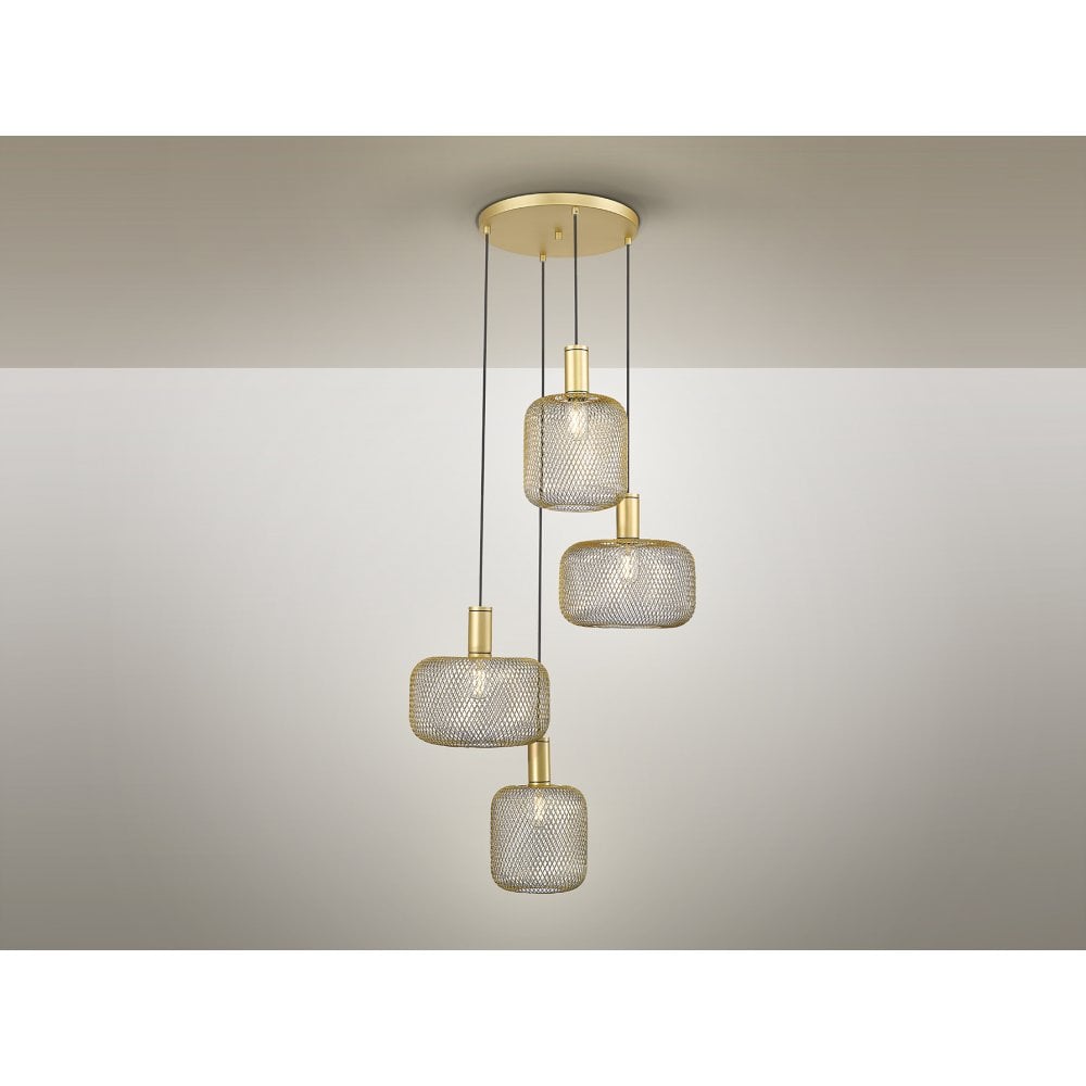 Schuller 910460 Osiris Round 4 Light Pendant Gold