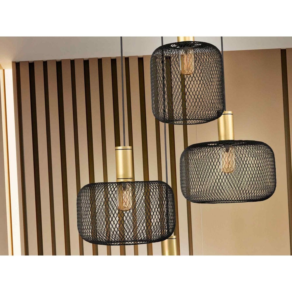 Schuller 910477 Osiris 4 Light Pendant Gold Black