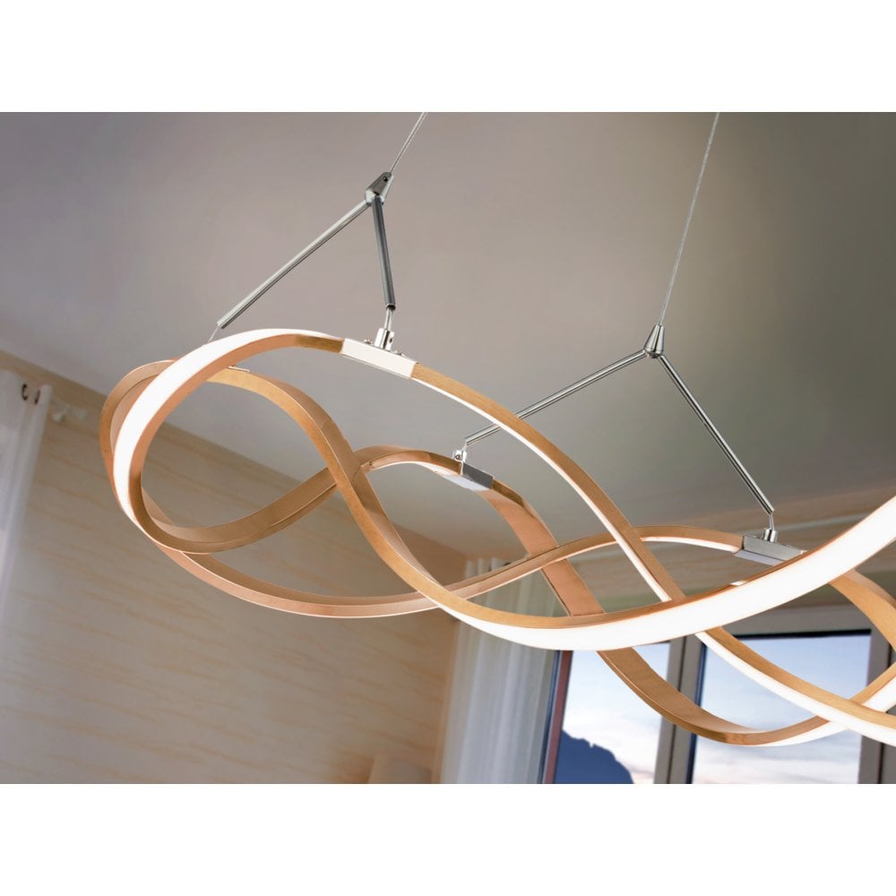 Schuller 763712D Molly LED Pendant 53cm Rose Gold Dimmable