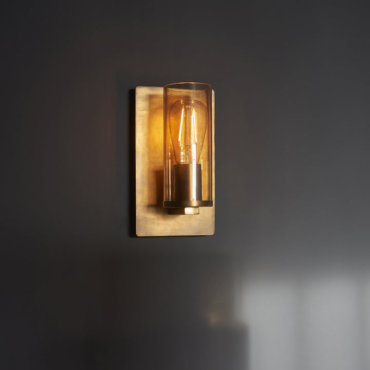 Nelson Lighting NL940598 | Brass Patina Wall Light | Champagne Lustre Glass