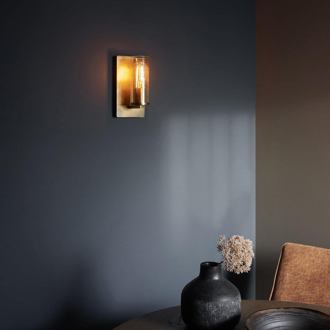 Nelson Lighting NL940598 | Brass Patina Wall Light | Champagne Lustre Glass