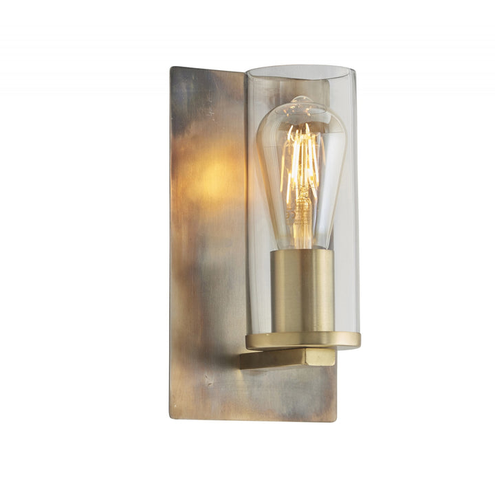 Nelson Lighting NL940600 1 Light Wall Light Bronze Patina Plate & Clear Glass