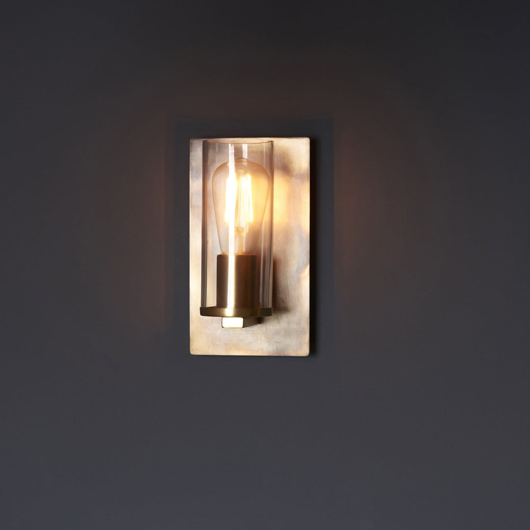 Nelson Lighting NL940600 1 Light Wall Light Bronze Patina Plate & Clear Glass