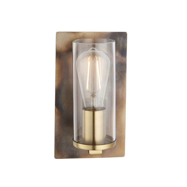 Nelson Lighting NL940600 1 Light Wall Light Bronze Patina Plate & Clear Glass