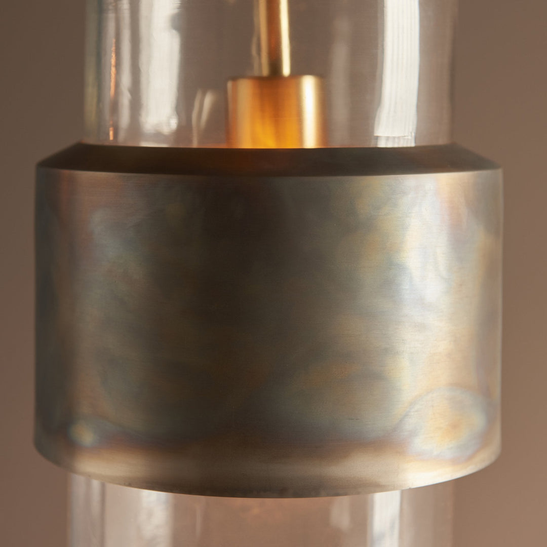 Nelson Lighting NL940601 1 Light Pendant Bronze Patina Plate & Clear Glass