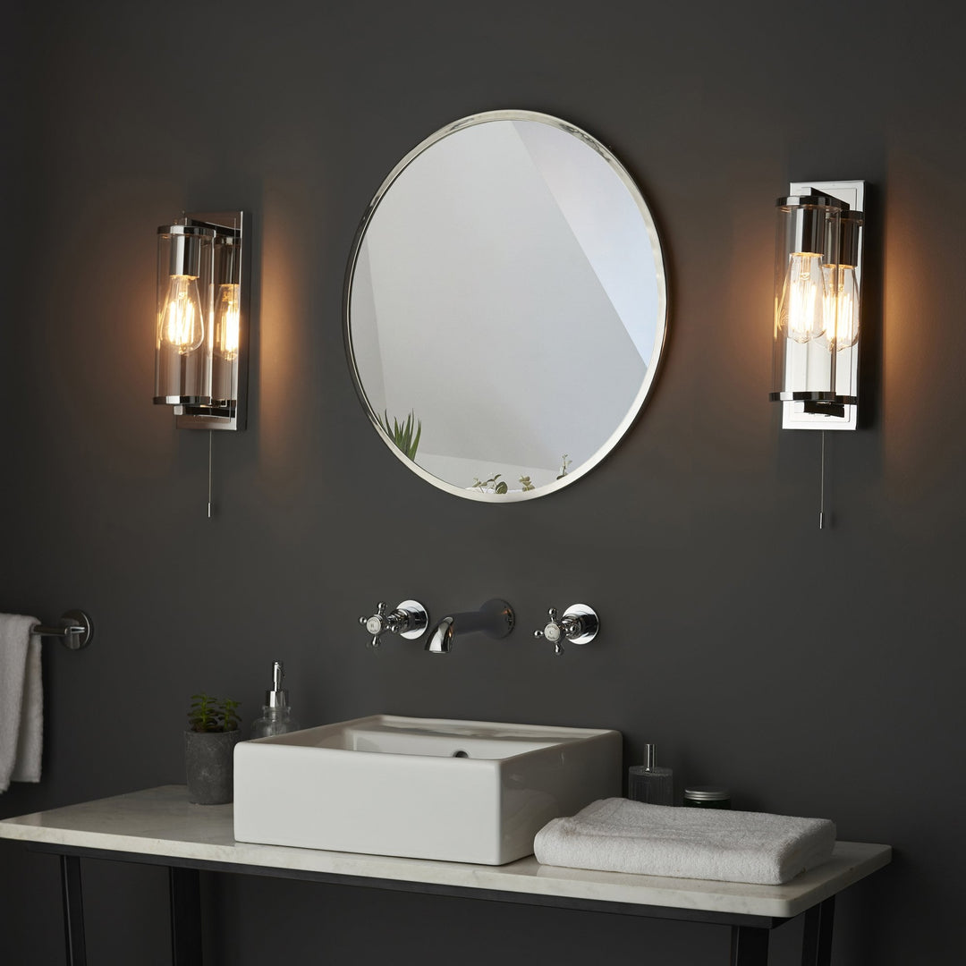 Nelson Lighting NL944074 Bathroom 1 Light Wall Light Chrome Plate & Clear Glass