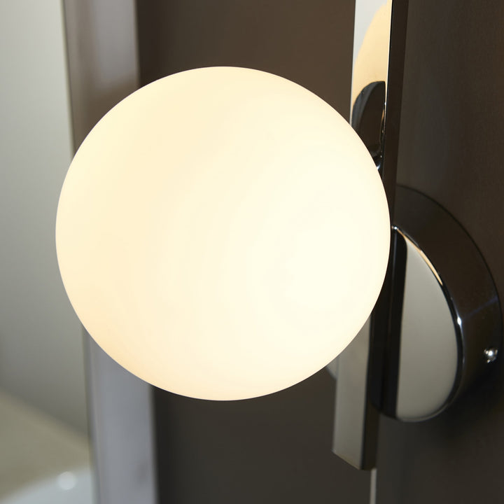 Nelson Lighting NL944080 Bathroom 1 Light Wall Light Chrome Plate & Matt Opal Glass