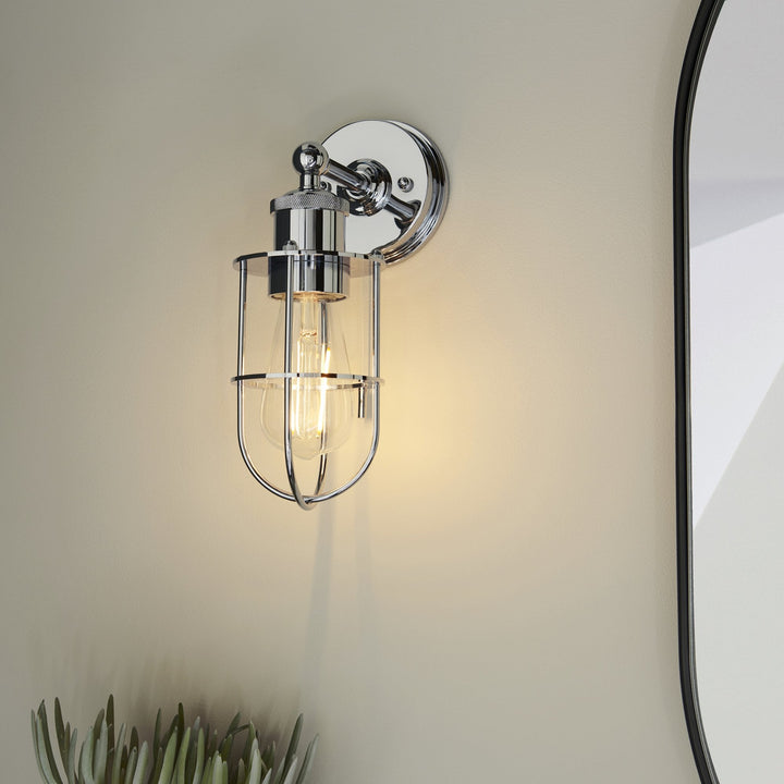 Nelson Lighting NL945509 Bathroom 1 Light Wall Light Chrome Plate