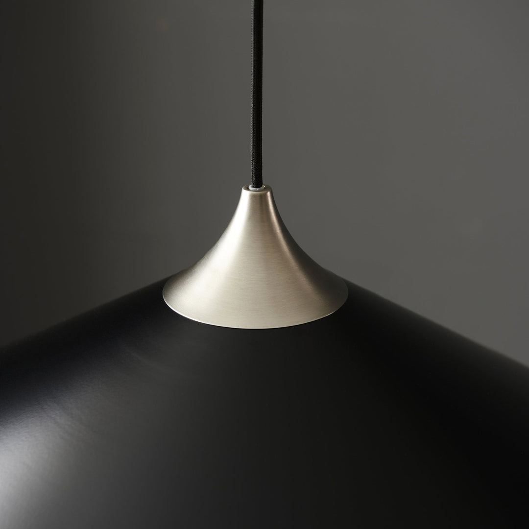 Nelson Lighting NL946560 1 Light Pendant Matt Black & Matt Nickel Plate