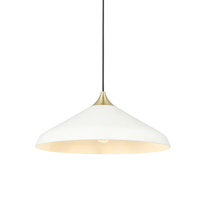 Nelson Lighting NL946561 1 Light Pendant Warm White & Brushed Brass Plate