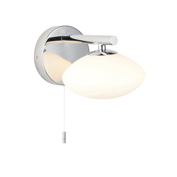 Nelson Lighting NL947181 Bathroom 1 Light Wall Light Chrome Plate & Opal Glass