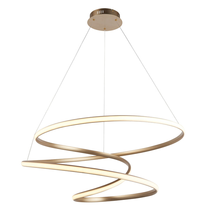 Nelson Lighting NL947639 | 1 Light LED Pendant | Satin Gold Paint & White Silicone