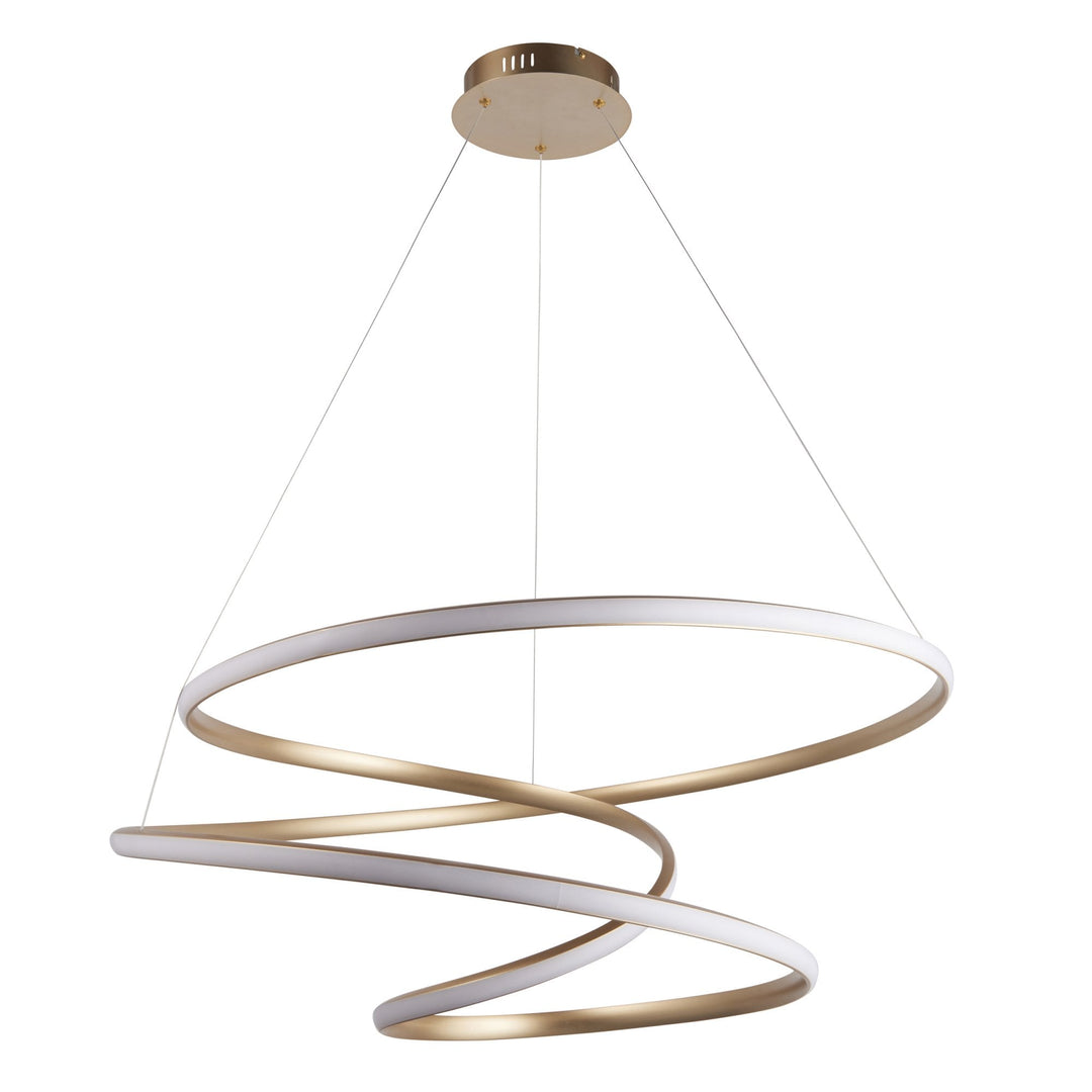 Nelson Lighting NL947639 | 1 Light LED Pendant | Satin Gold Paint & White Silicone