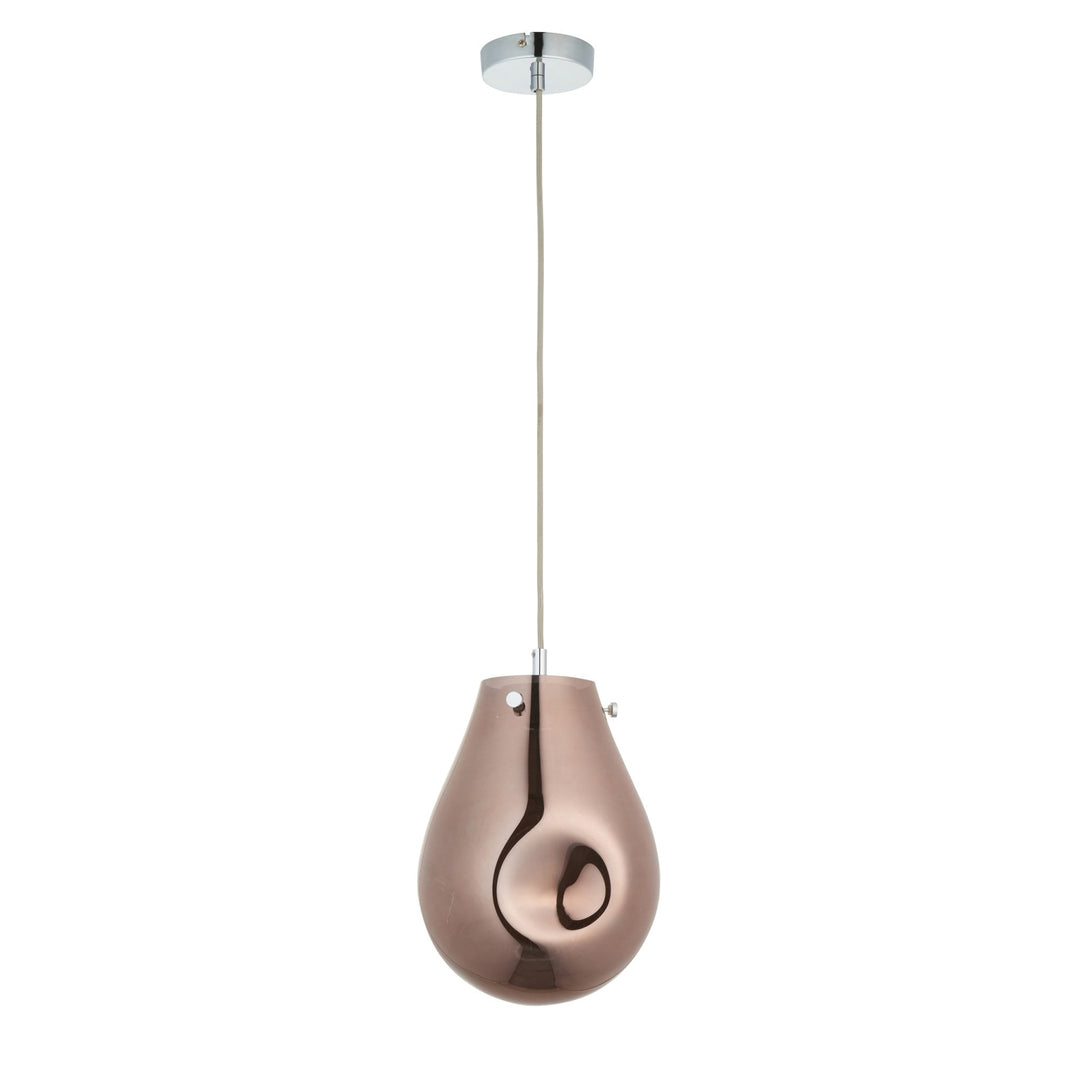 Nelson Lighting NL949516 1 Light Pendant Copper Metallic Glass & Chrome Plate