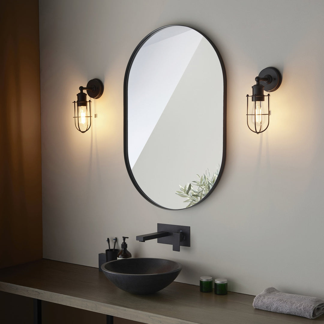 Nelson Lighting NL949948 Bathroom 1 Light Wall Light Matt Black Finish