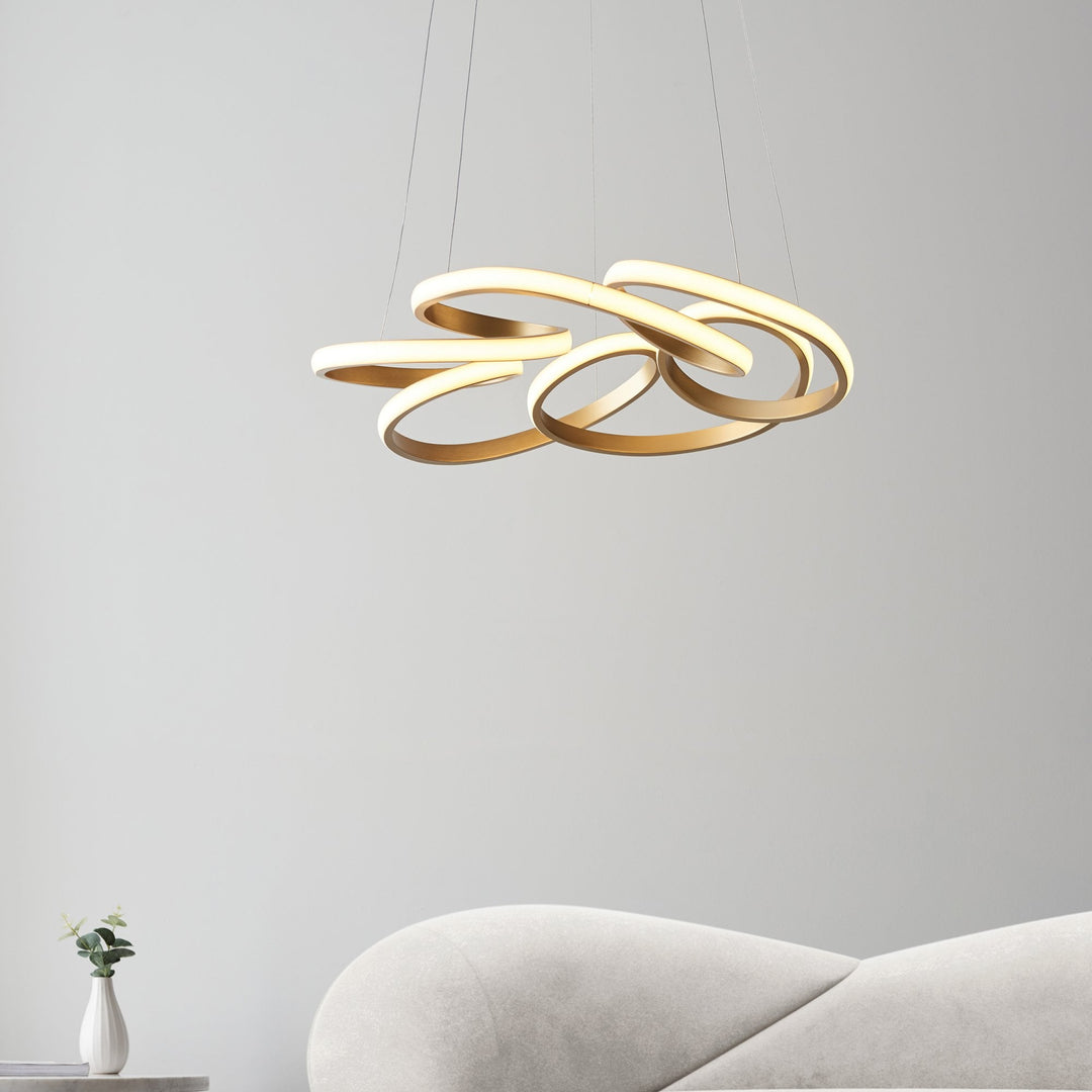 Nelson Lighting NL1401561 | Sculptural LED Pendant in Satin Gold