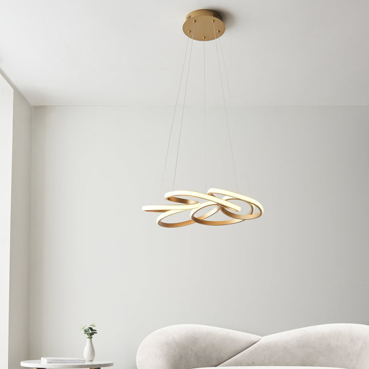 Nelson Lighting NL1401561 | Sculptural LED Pendant in Satin Gold