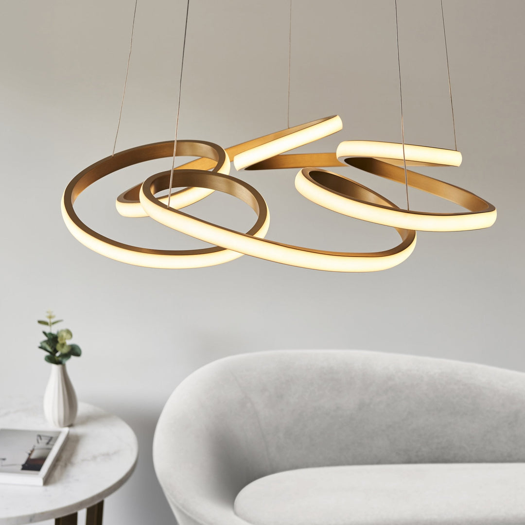 Nelson Lighting NL1401561 | Sculptural LED Pendant in Satin Gold