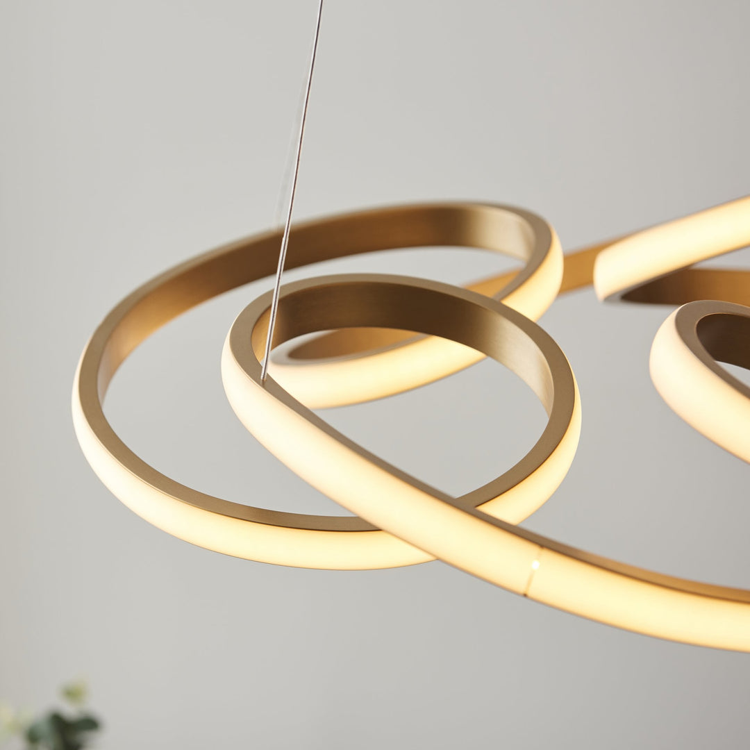 Nelson Lighting NL1401561 | Sculptural LED Pendant in Satin Gold