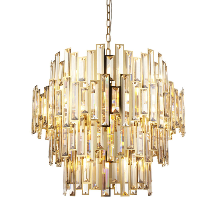 Endon 101663 | 15-Light LED Champagne Crystal Pendant | Gold Finish