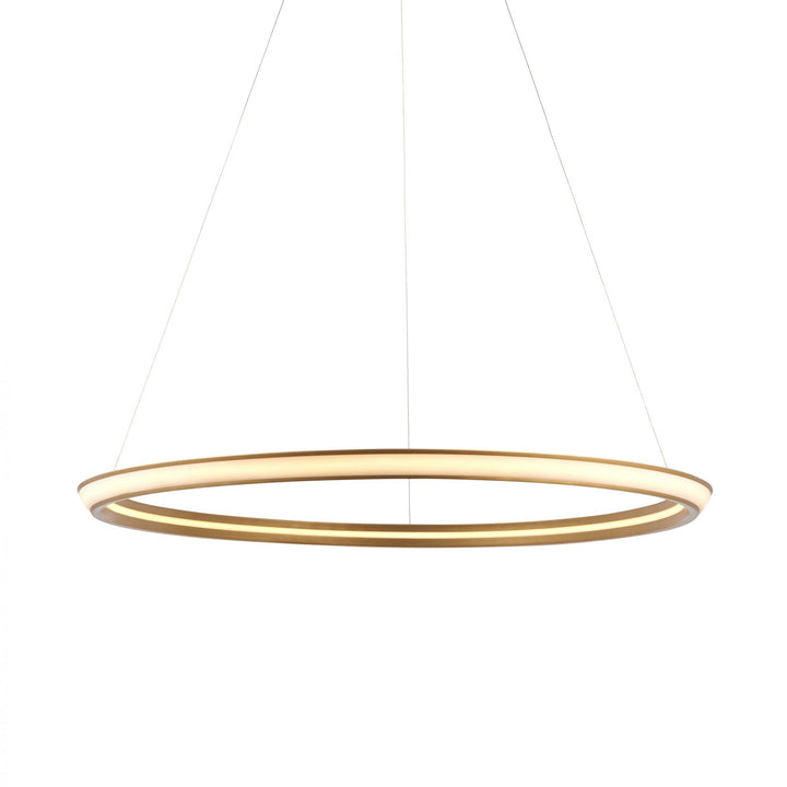 Nelson Lighting NL1402254 | Sleek LED Circular Pendant in Satin Gold