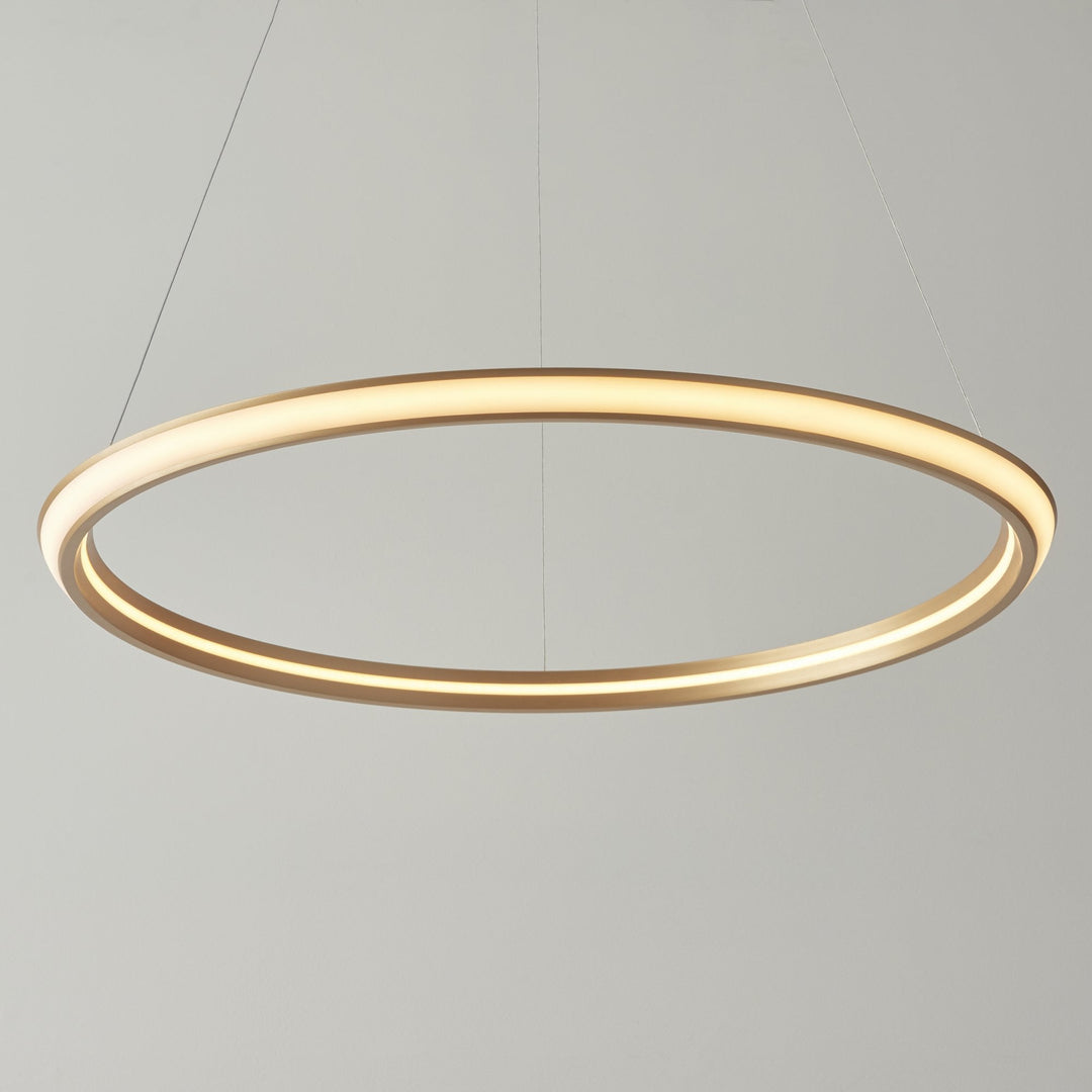 Nelson Lighting NL1402254 | Sleek LED Circular Pendant in Satin Gold